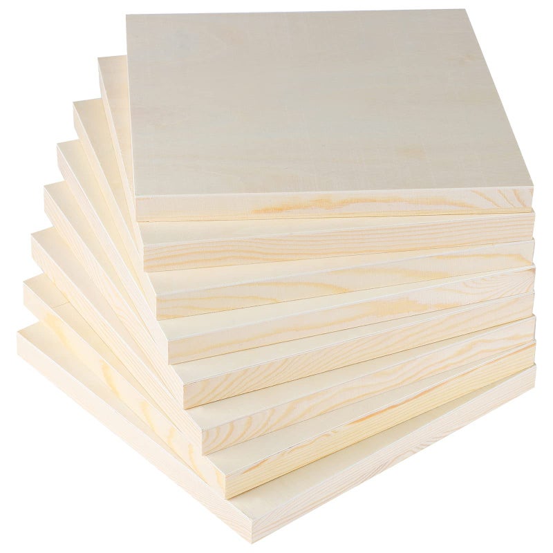 ADXCO 8 Pack Wood Panels 10 x 10 Inch Unfinished Wood Canvas Wooden Panel Boards for Painting, Pouring, Arts Use with Oils, Acrylics - Image 4